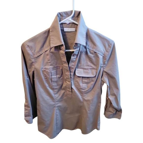 New York & Company Tops - New York & Company Women's Tan Button Down Shirt
